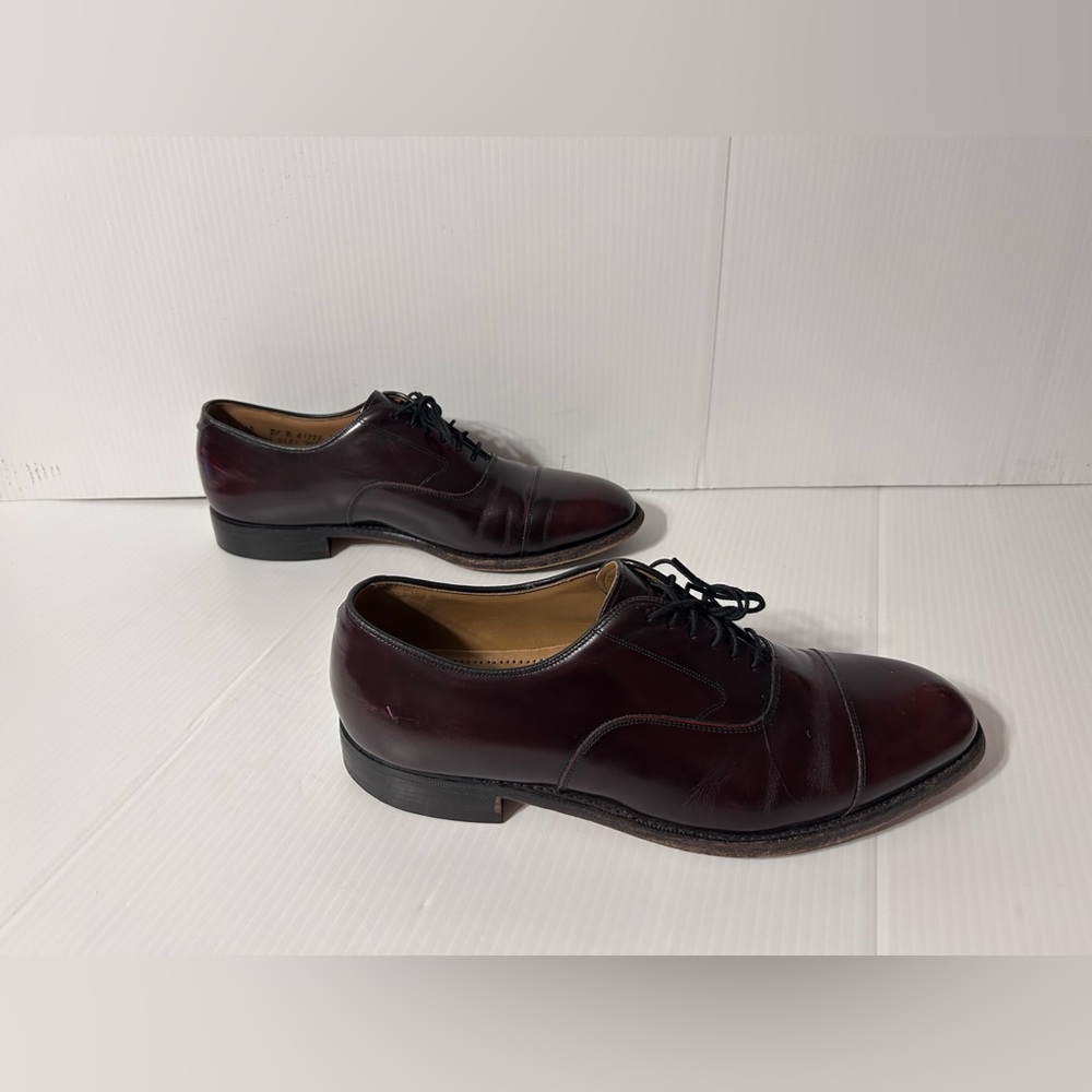 Johnston & Murphy Optima Burgundy Leather Oxford cap toe dress shoe men size 10